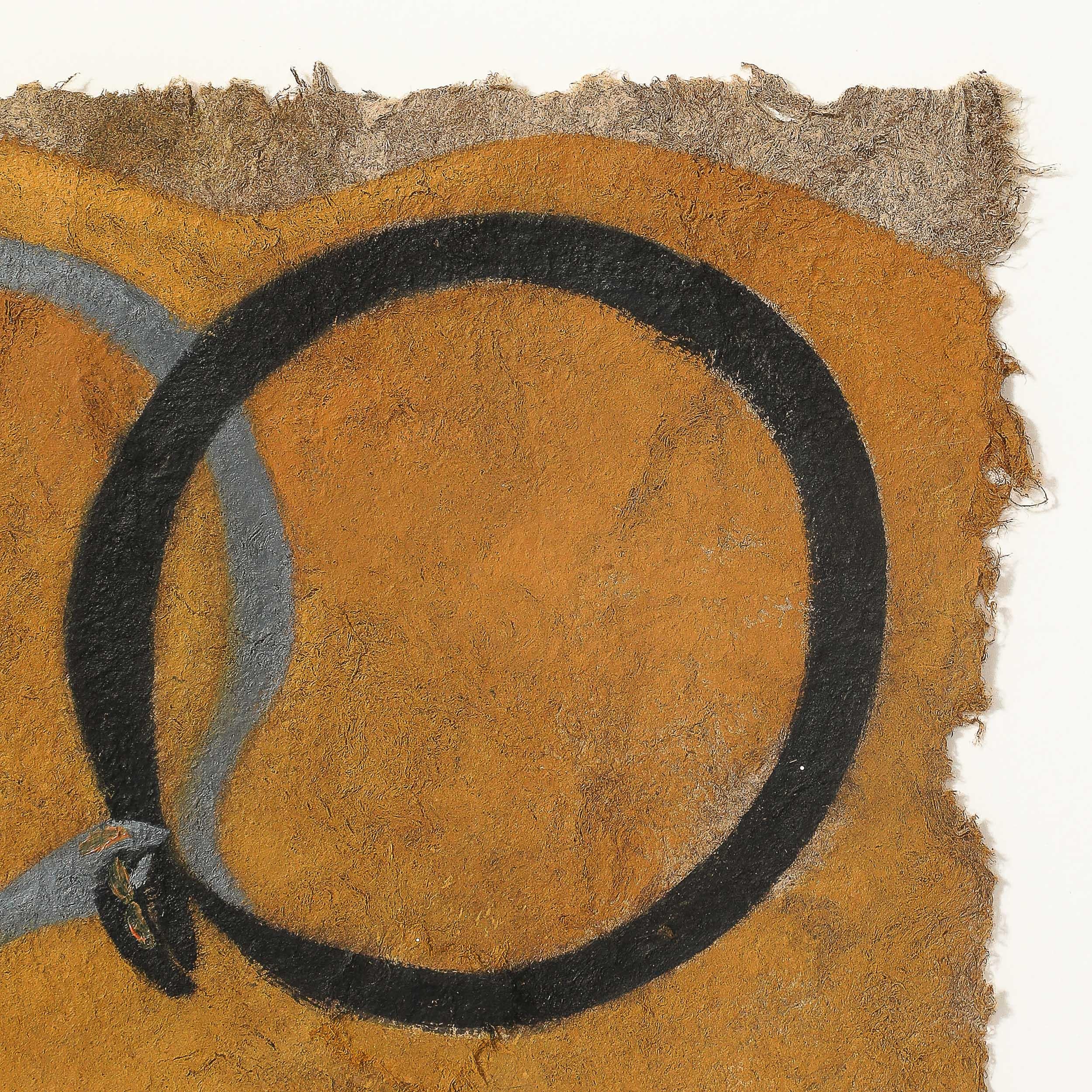 Modernistisches Gemälde von Ouroboroses aus der Mitte des Jahrhunderts in Gouache auf Naturfaserpapier im Angebot 2