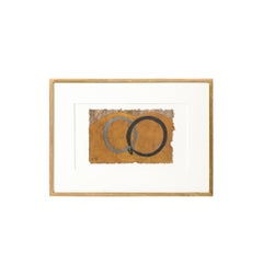 Modernistisches Gemälde von Ouroboroses aus der Mitte des Jahrhunderts in Gouache auf Naturfaserpapier