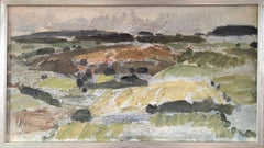 Pittura ad olio di paesaggio astratto svedese della metà del secolo scorso - Roll & Hill