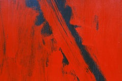 Mid-Century Painting Drawing Framed Colorful Texture New York Estate Red Black