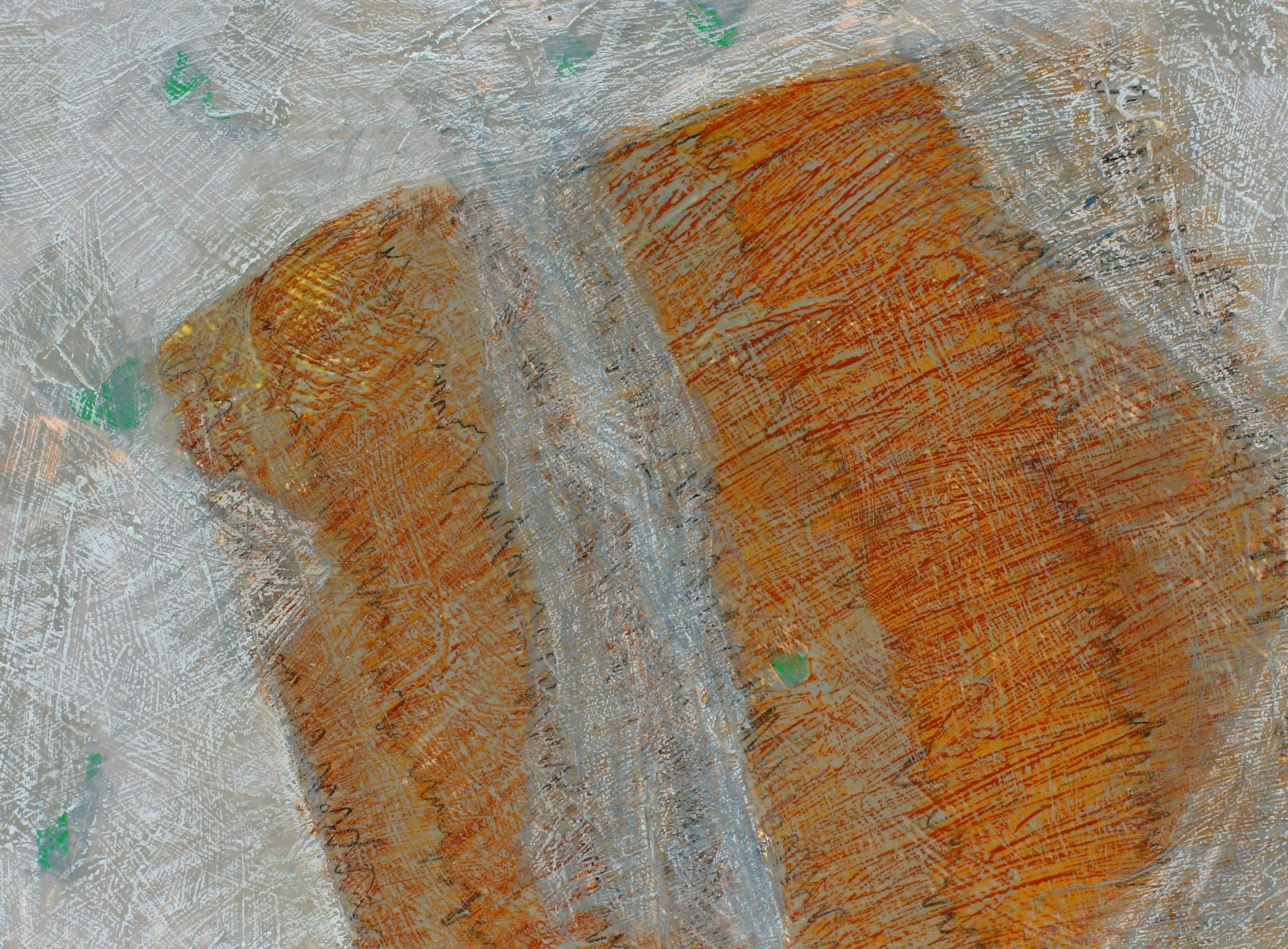 A wonderful minimalist mixed media work Circa 1970.  Though the artist is unknown this work was acquired along with pieces by well know artists Karel Appel and Robert Motherwell from a New York estate.  This is one of 8 pieces that were part of this