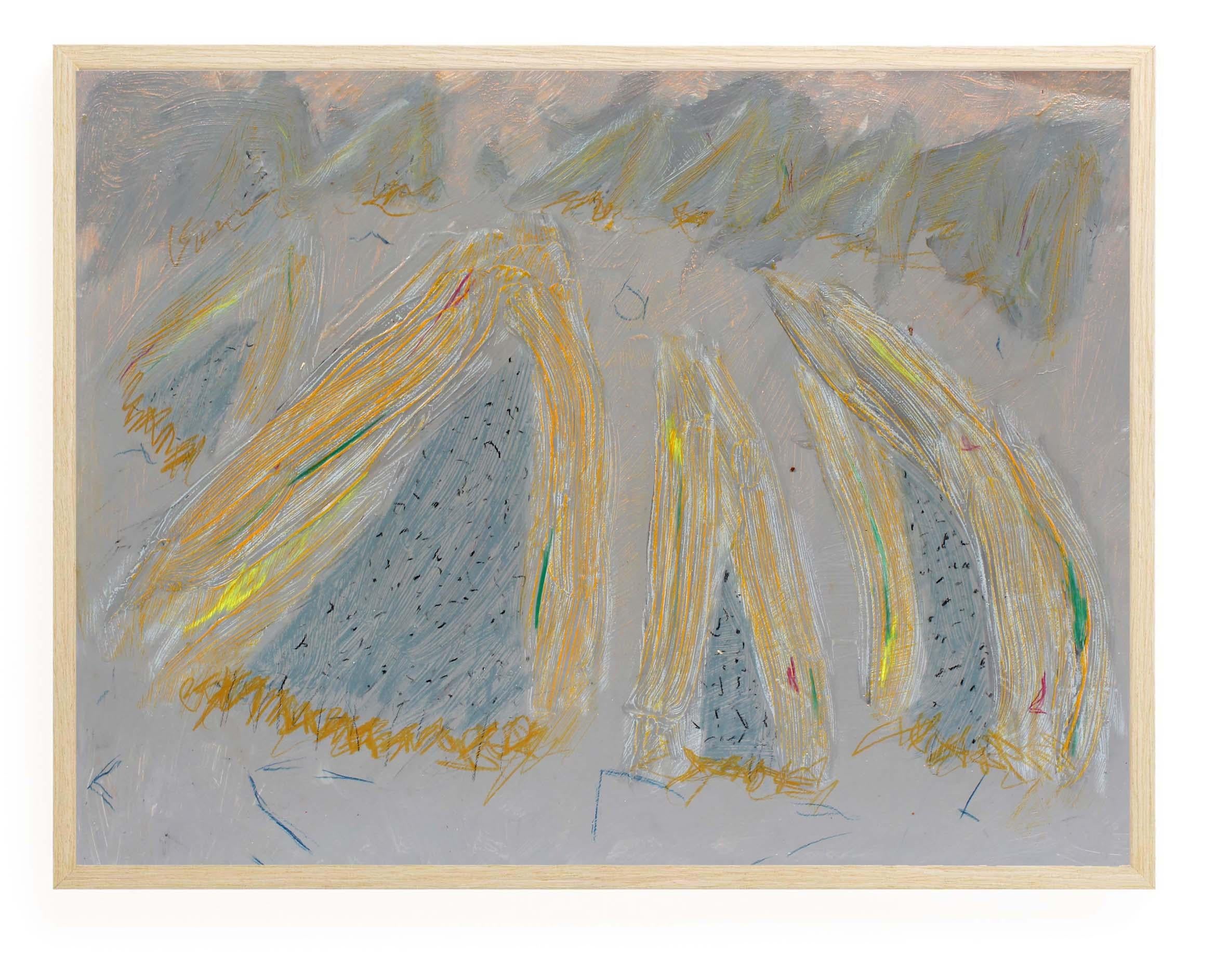 Une magnifique œuvre minimaliste en techniques mixtes Circa 1970.  Bien que l'artiste soit inconnu, cette œuvre a été acquise avec des pièces d'artistes bien connus, Karel Appel et Robert Motherwell, dans une succession new-yorkaise.  Il s'agit de