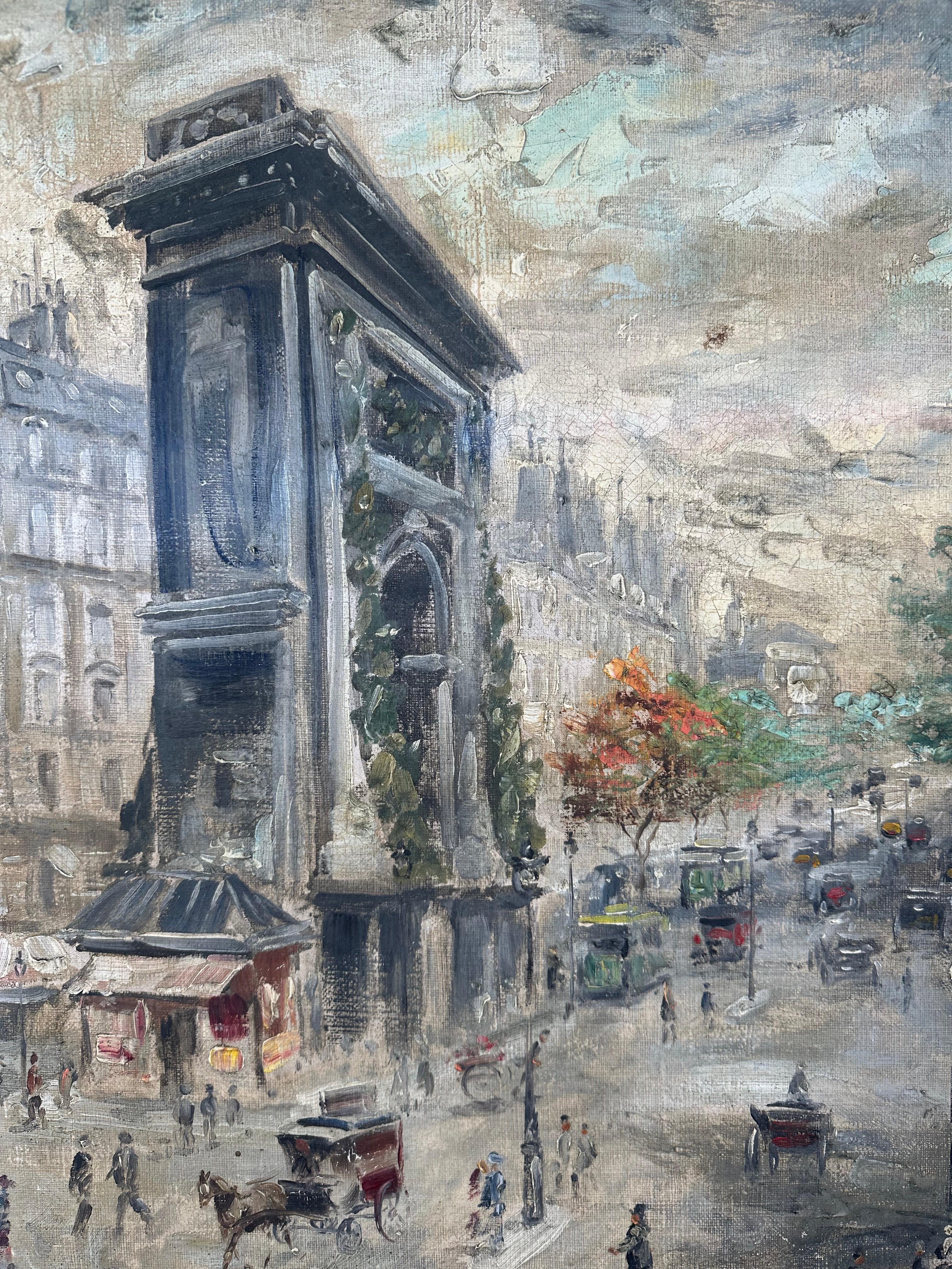 Mid-century Parisian Cityscape painting Paris - Painting by Unknown