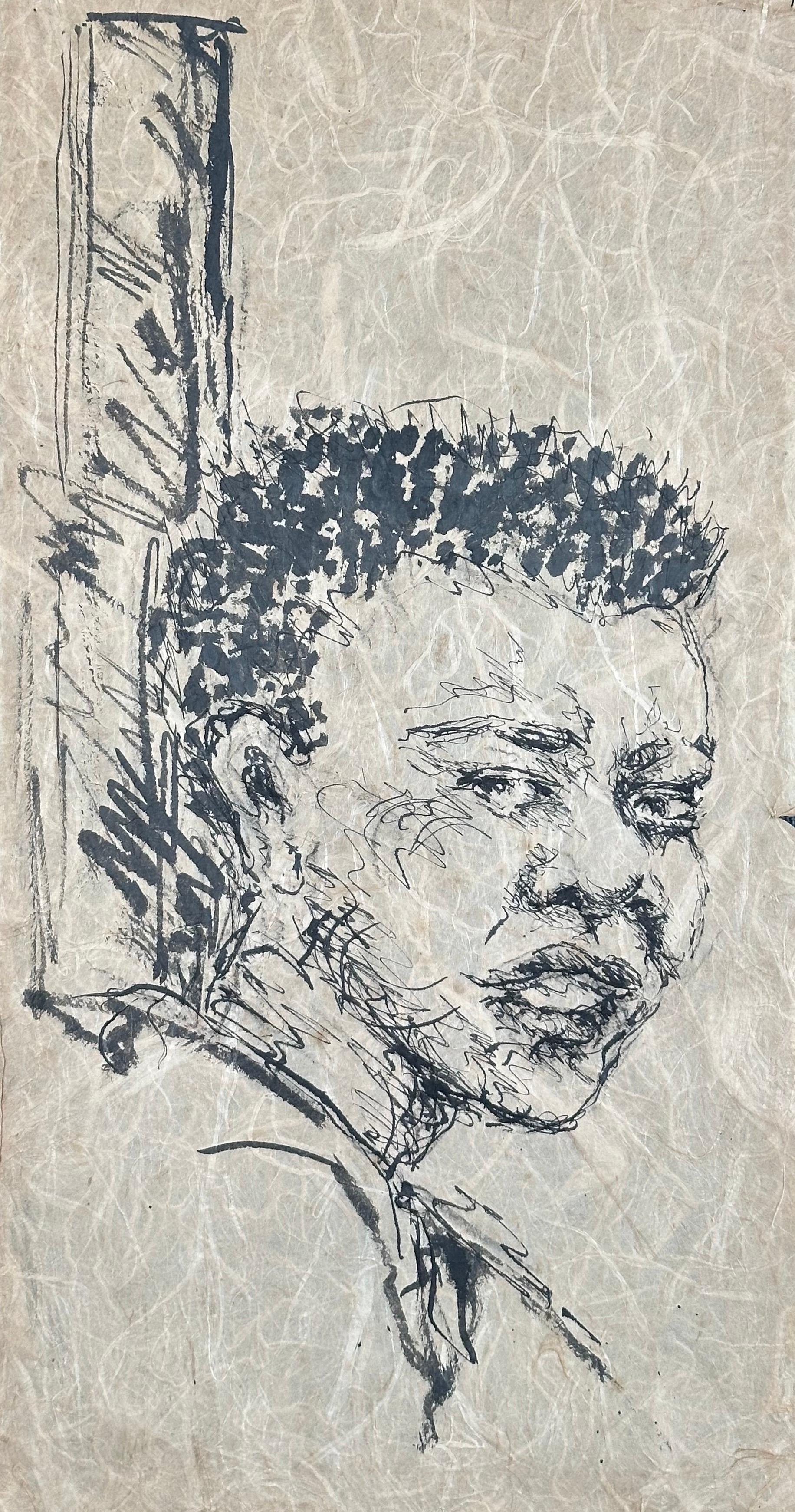 Portrait Painting Unknown - Portrait d'une femme noire au milieu du siècle dernier