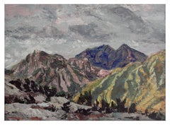 Stormy Skies über Yosemite-Landschaft aus der Mitte des Jahrhunderts