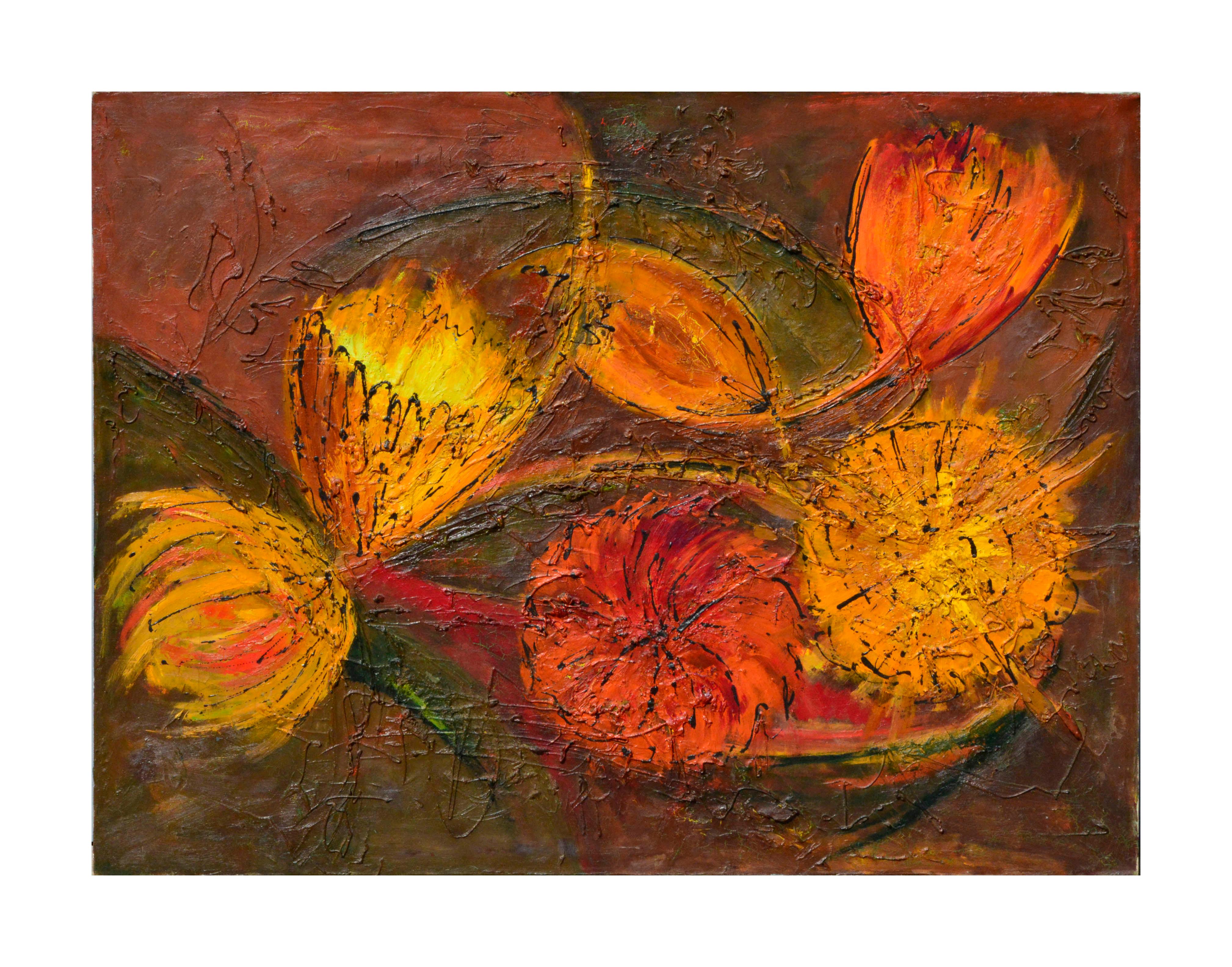 Unknown Still-Life Painting - Mid Century Sugarbush Flowers