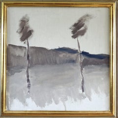 Mid Century Swedish Abstract Landscape Oil Painting - The Quiet Whisper of Trees