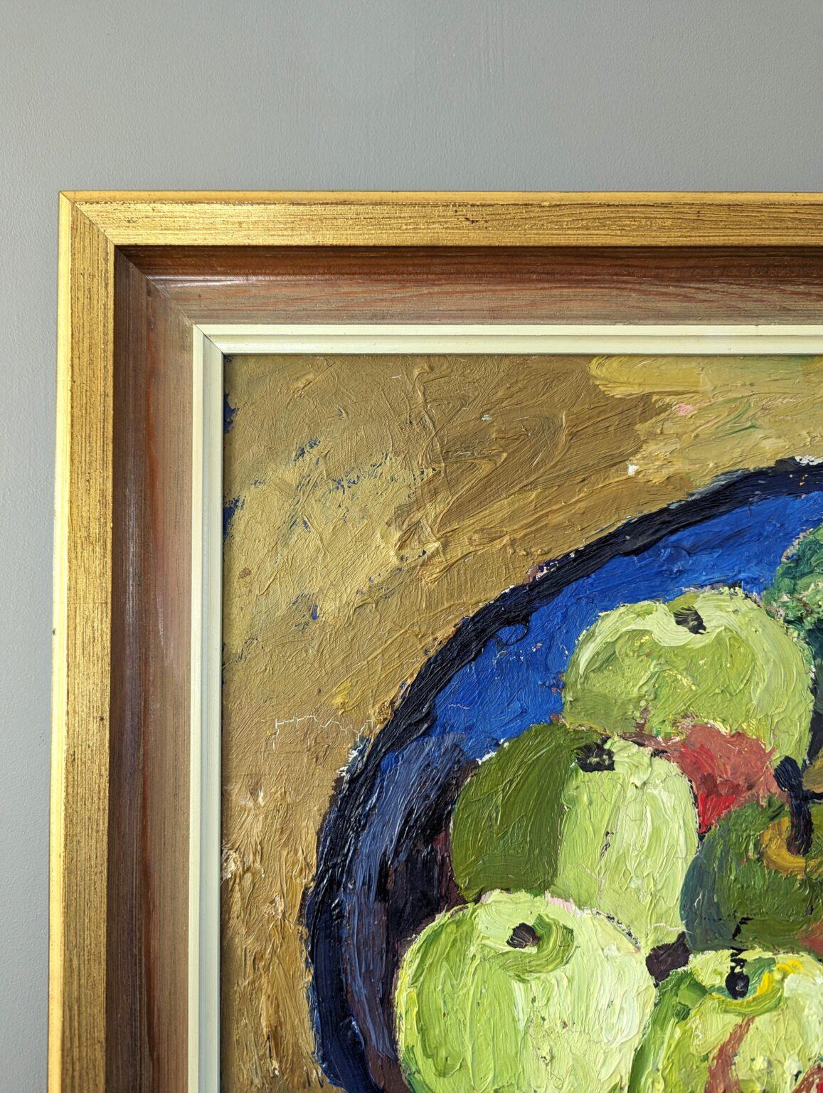 Mid-Century Swedish Still Life Oil Painting, Eric Cederberg - Bowl of Apples 1