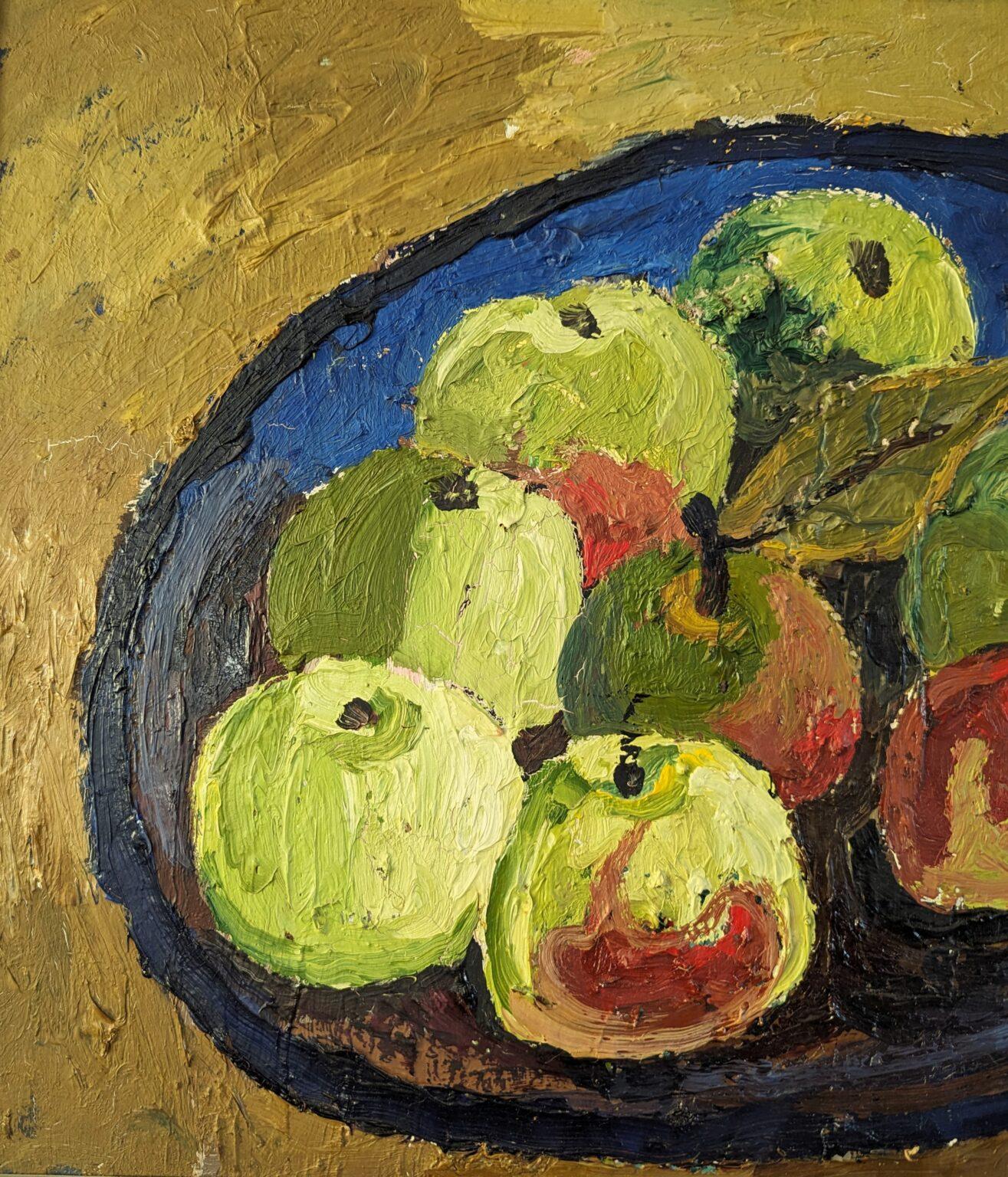 Mid-Century Swedish Still Life Oil Painting, Eric Cederberg - Bowl of Apples 5