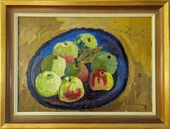 Mid-Century Swedish Still Life Oil Painting, Eric Cederberg - Bowl of Apples