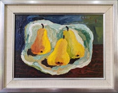 Mid-Century Swedish Still Life Oil Painting, Eric Cederberg - Luminous Pears