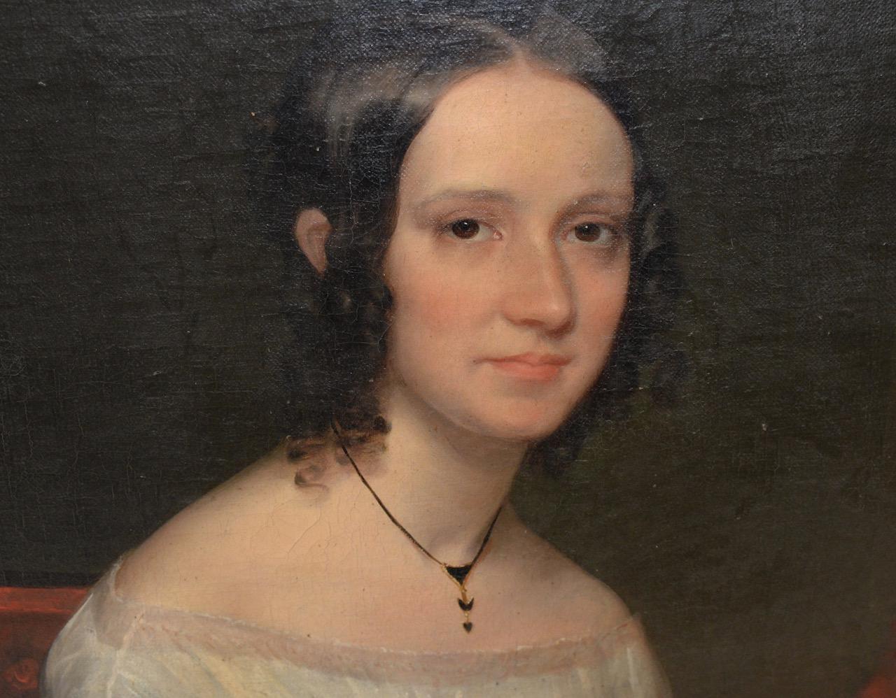 Portrait d'une jeune femme élégante du milieu et de la fin du XIXe siècle en vente 3