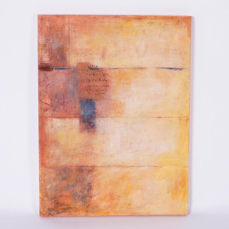 Abstract Painting di Unknown - Pittura acrilica astratta del Medioevo