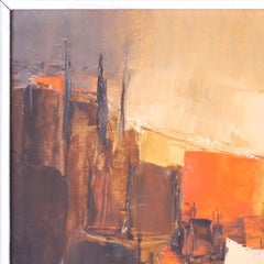 Midcentury Abstract Oil Painting on Board