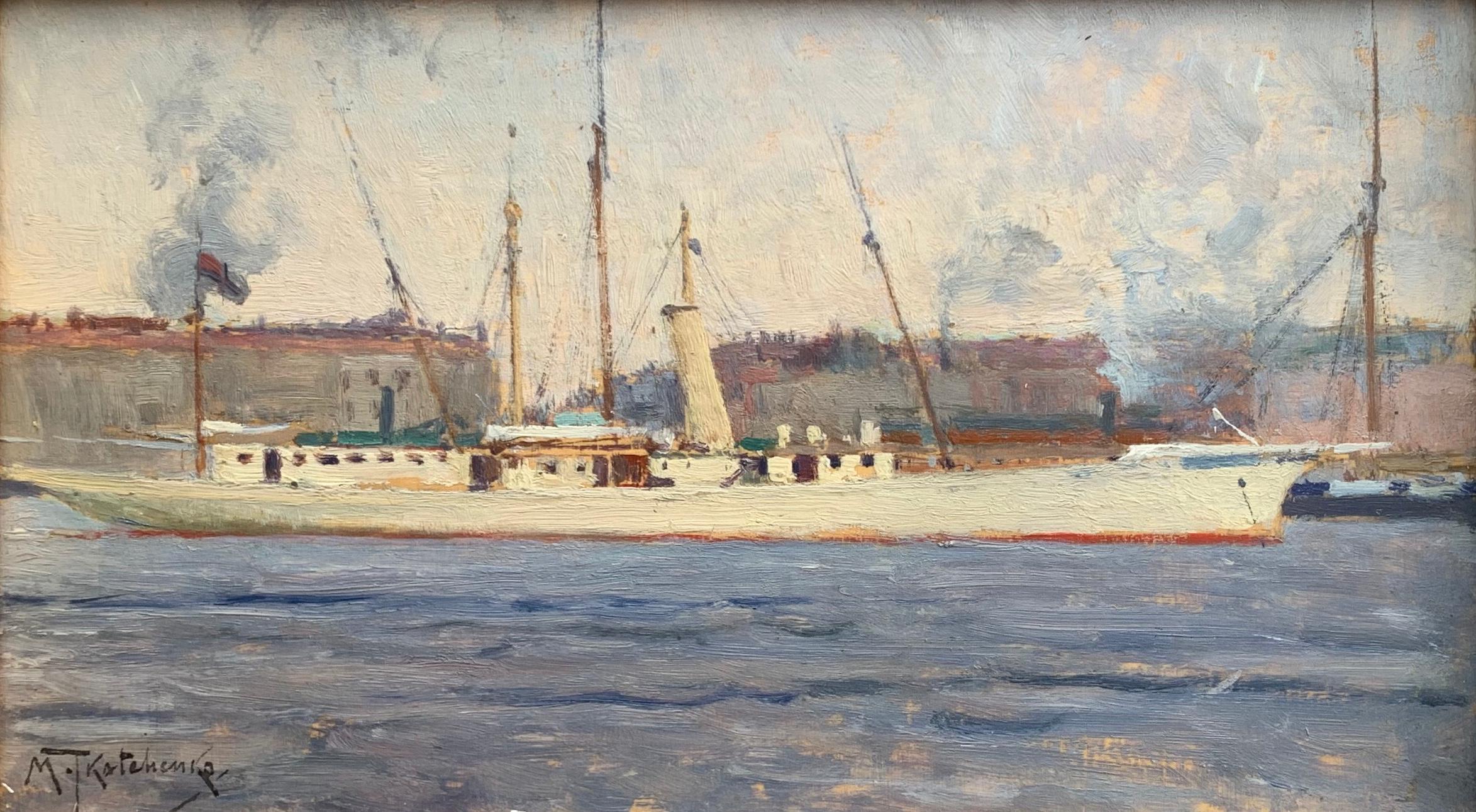 Mikhail Tkatchenko, Gemälde „Marseille“ (Braun), Landscape Painting, von Unknown