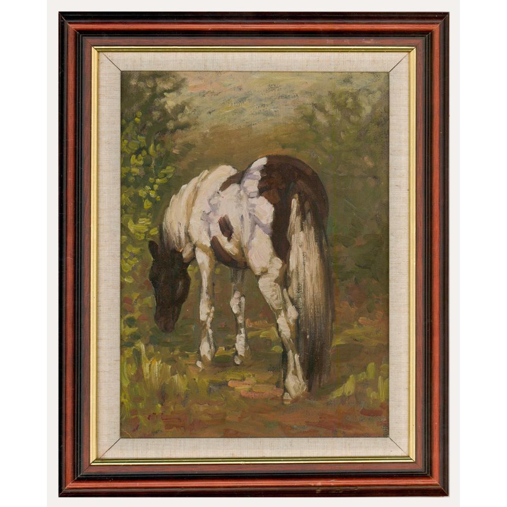 Unknown Animal Painting - Mildred White - Framed Mid 20th Century Oil, Charlie