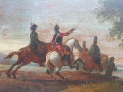 Panneau militaire du 18ème siècle en bois de la cavalerie des soldats