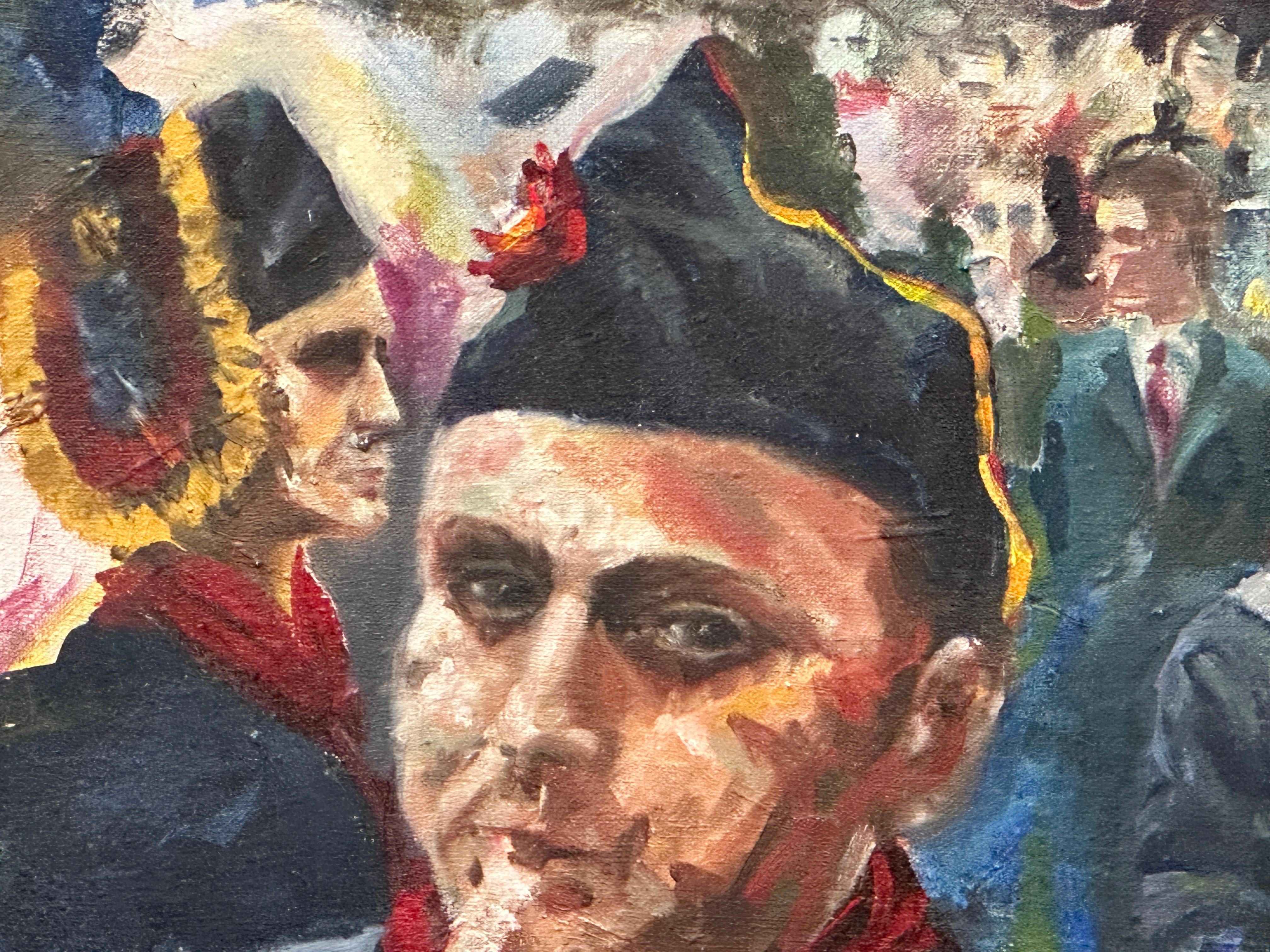 « La joie militaire » - peinture à l'huile des soldats du Royaume-Uni-Slavonie en vente 2
