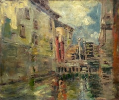 Mill, Oil On Canvas, Late 19th Century, Monogram To Identify