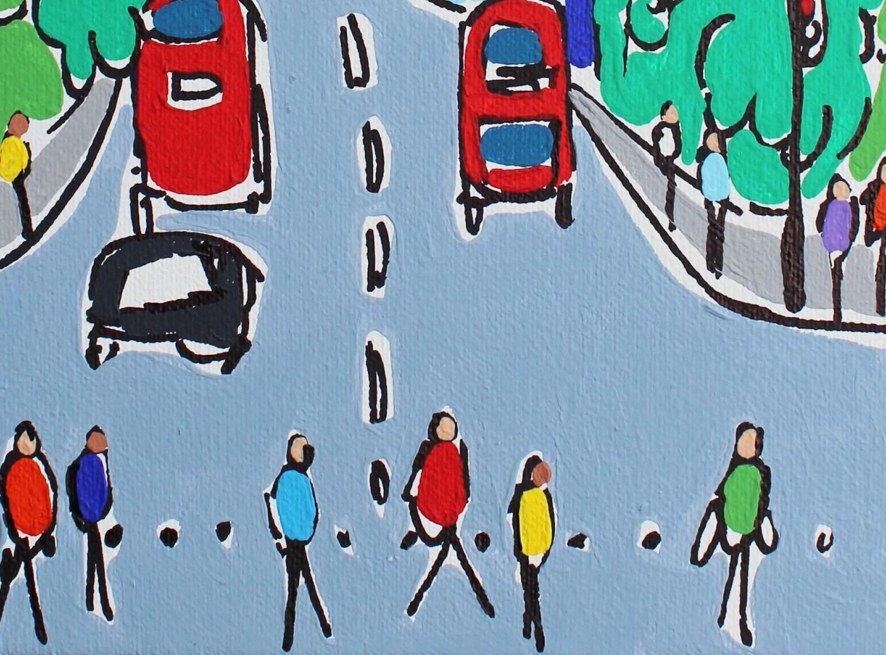 Mini-Farben der Oxford Street, Londoner Stadtlandschaft, Gemälde, helle Pop-Art (Zeitgenössisch), Painting, von Unknown