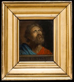 Miniature 18th Century Oil - Saint Peter
