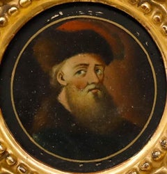 Miniature 19th Century Oil - A Bearded Clerk