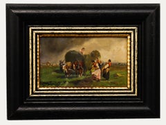 Miniature 20th Century Oil - Harvesting Hay