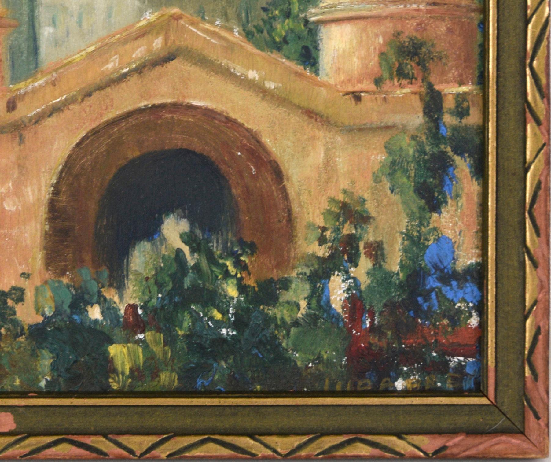Paysage urbain miniature avec fleurs et vieux pont.

Ce paysage urbain miniature présente un pont arqué devant de vieux bâtiments à flanc de colline. Devant le pont se trouvent des buissons avec des fleurs, rendus par de légers coups de pinceau