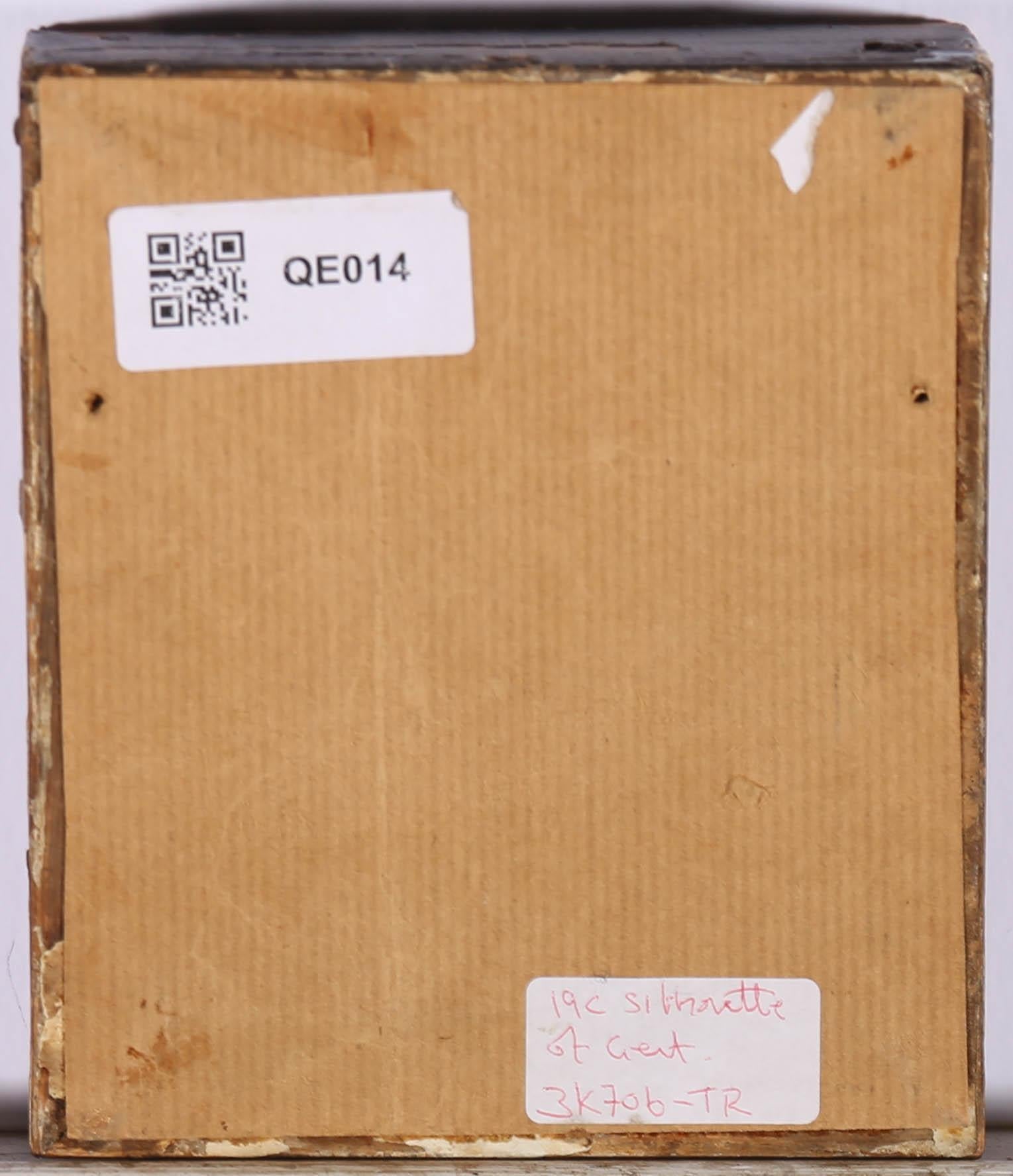 Huile sur verre miniature du début du XIXe siècle - silhouette d'un homme géorgien - Painting de Unknown