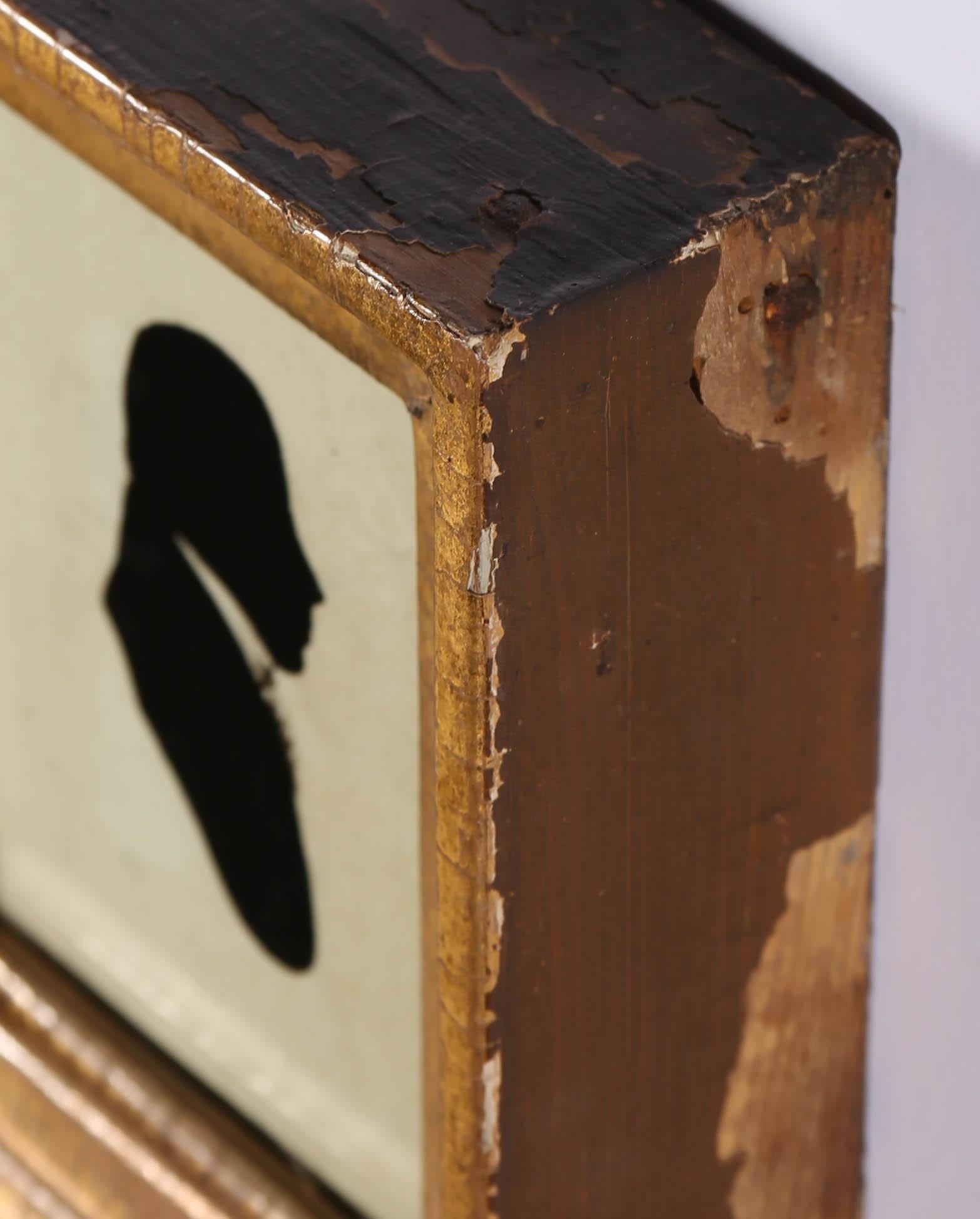 Huile sur verre miniature du début du XIXe siècle - silhouette d'un homme géorgien 1