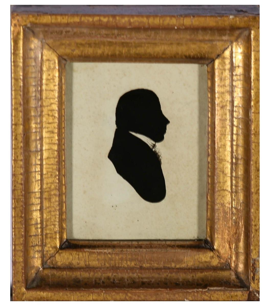 Huile sur verre miniature du début du XIXe siècle - silhouette d'un homme géorgien 2
