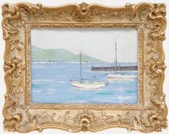 Miniatura a olio dei primi del Novecento - Barche a vela