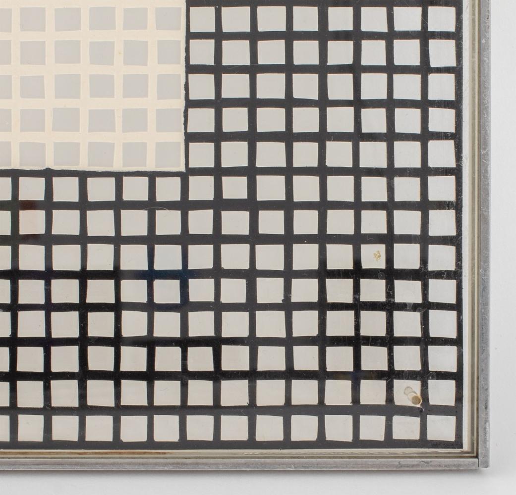 Composizione minimalista Inchiostro su carta a griglia, 1975 - Painting di Unknown