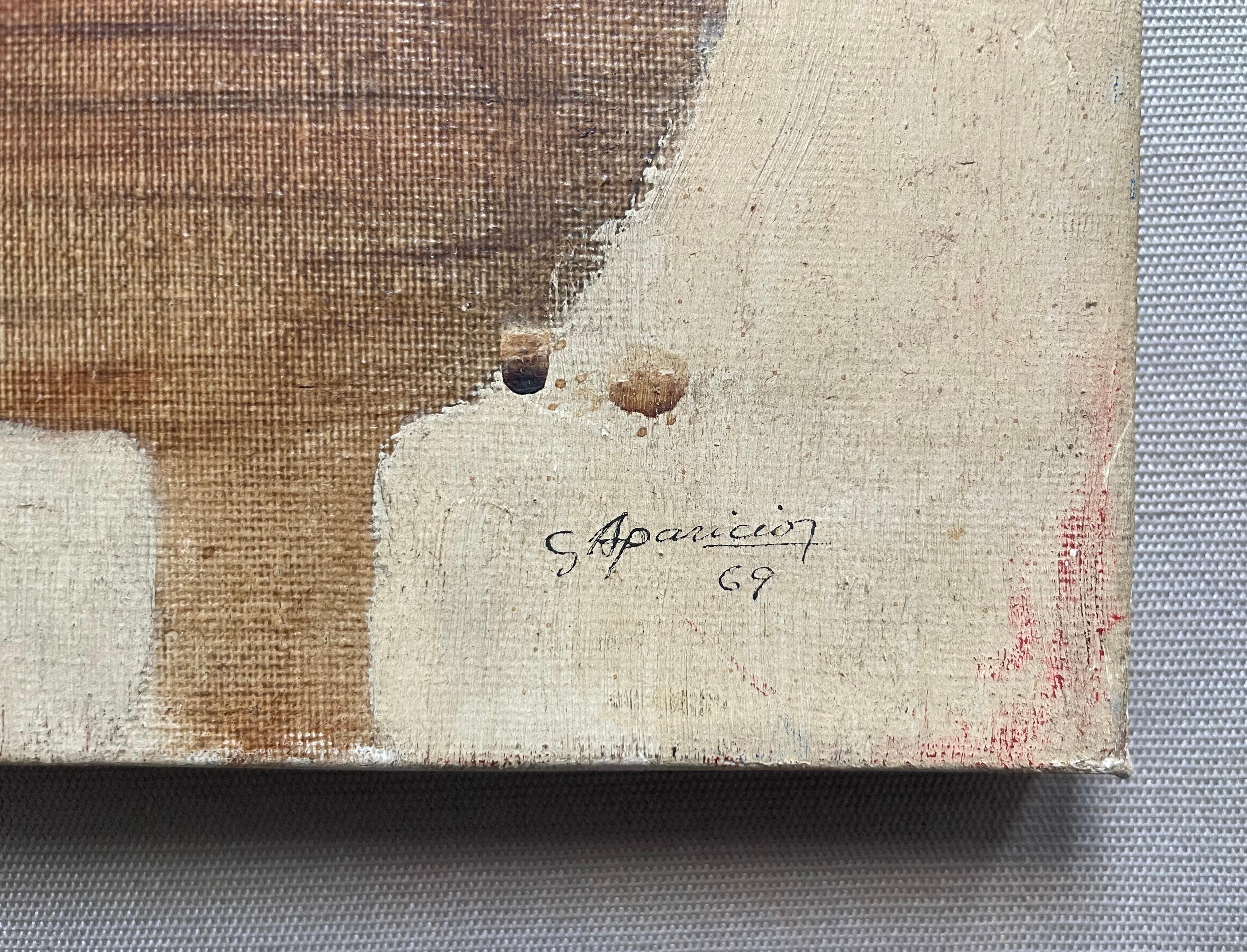 Escuela Miserabilista, Óleo Sobre Lienzo, Firma Por Identificar - Figurative Painting Marrón de Unknown