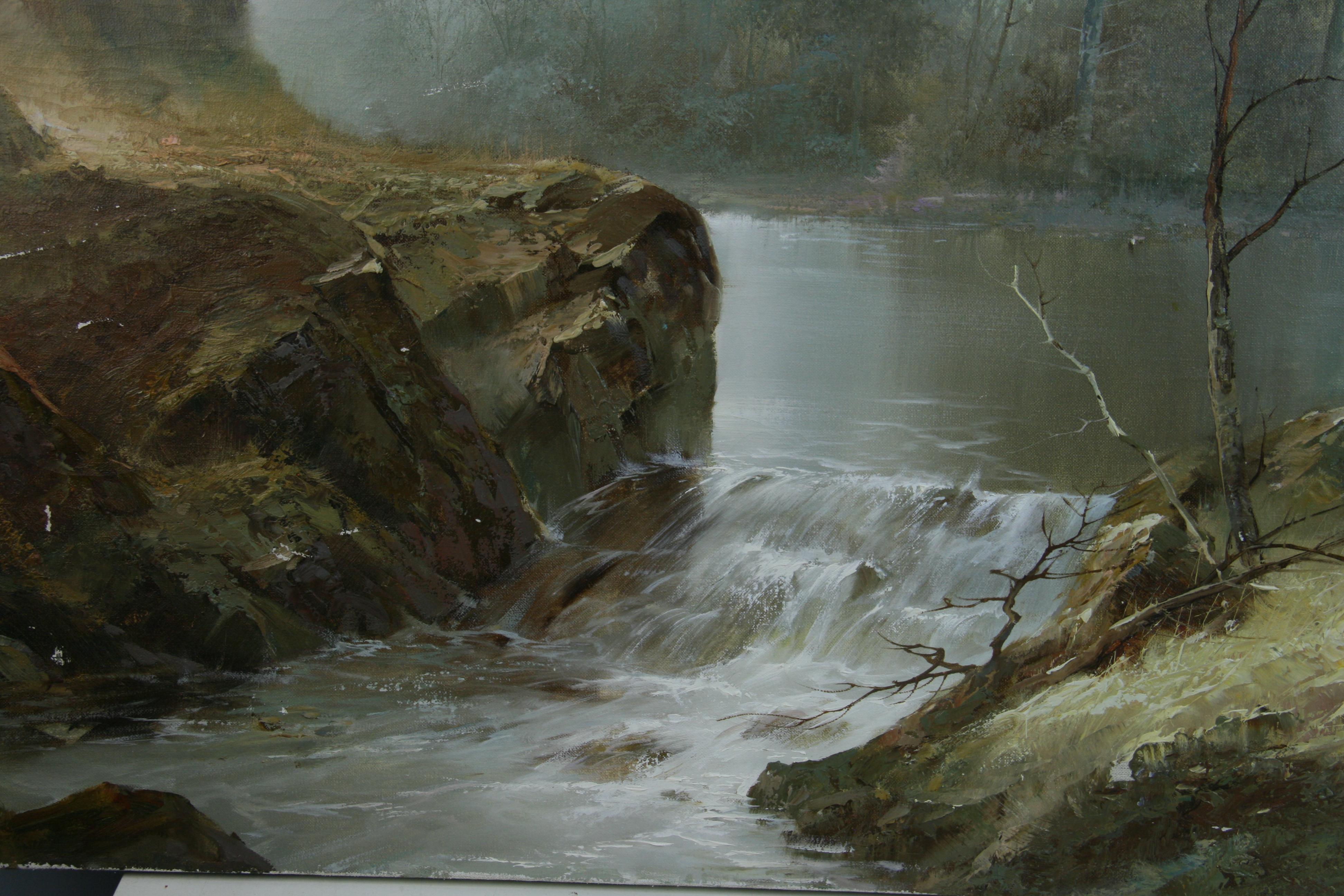 4017 Misty morning landscape oil painting
Unframed
Signed Fanny Lee