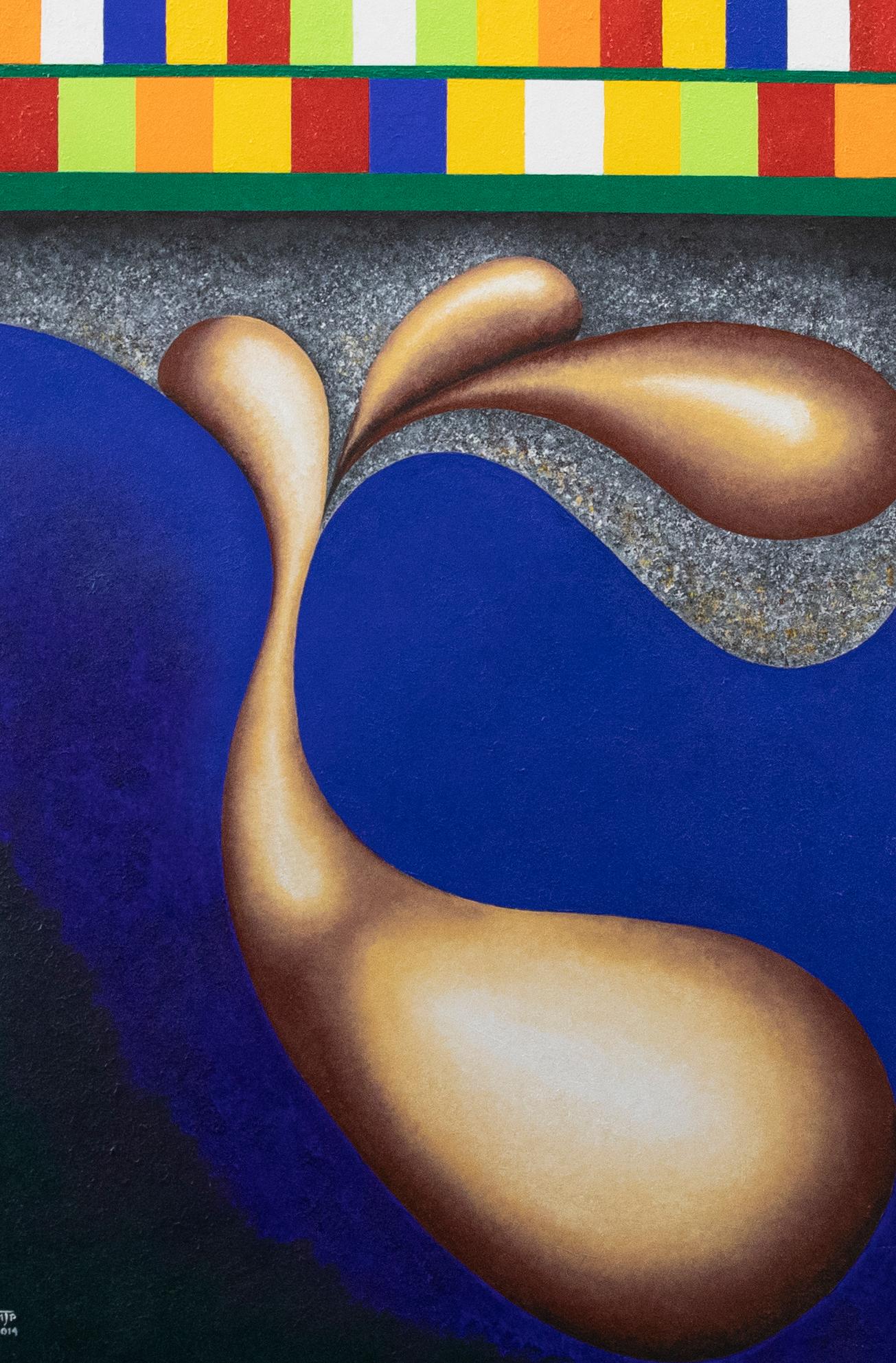 MJP - Contemporary Acrylic, Low Tide at Whitstable Kent - Painting by Unknown