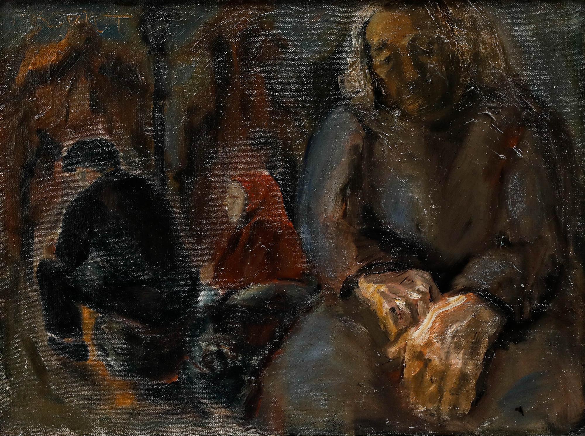 M.Kant - Óleo de principios del siglo XX, Un momento de melancolía - Painting de Unknown