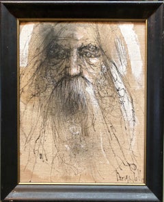 Vintage Mod Portrait of Guru, Sage or Wizard
