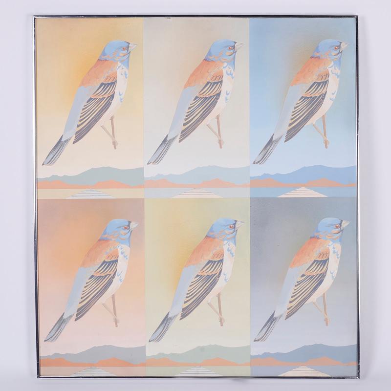 Unknown Animal Painting - Moderist Acrylic Painting of Birds