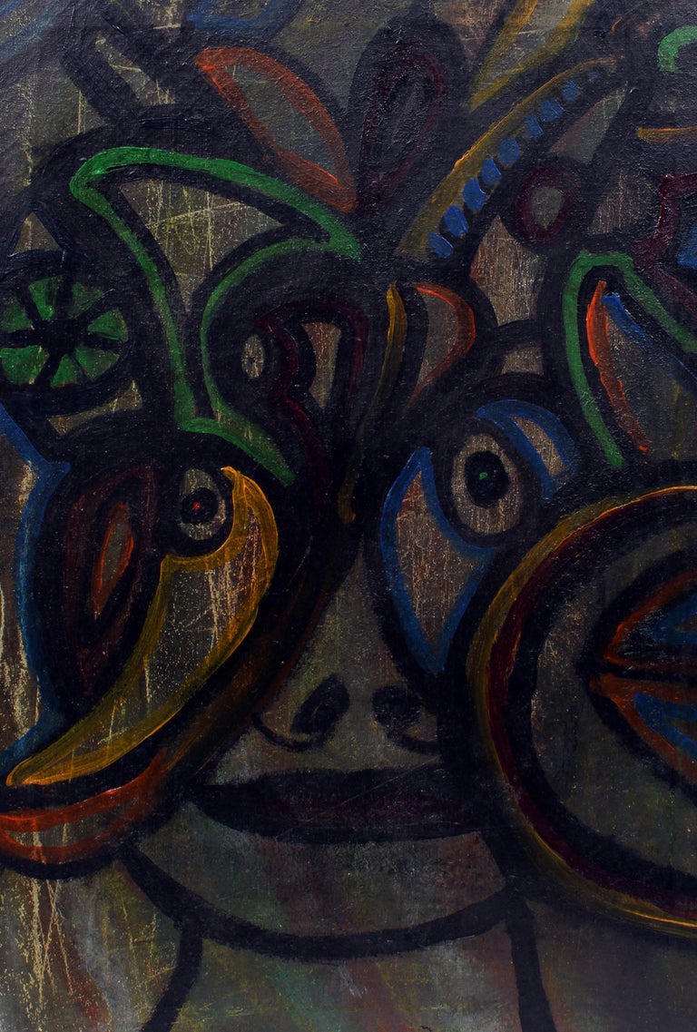 Unknown Modern Abstract Female Portrait Rare Colorful Layered