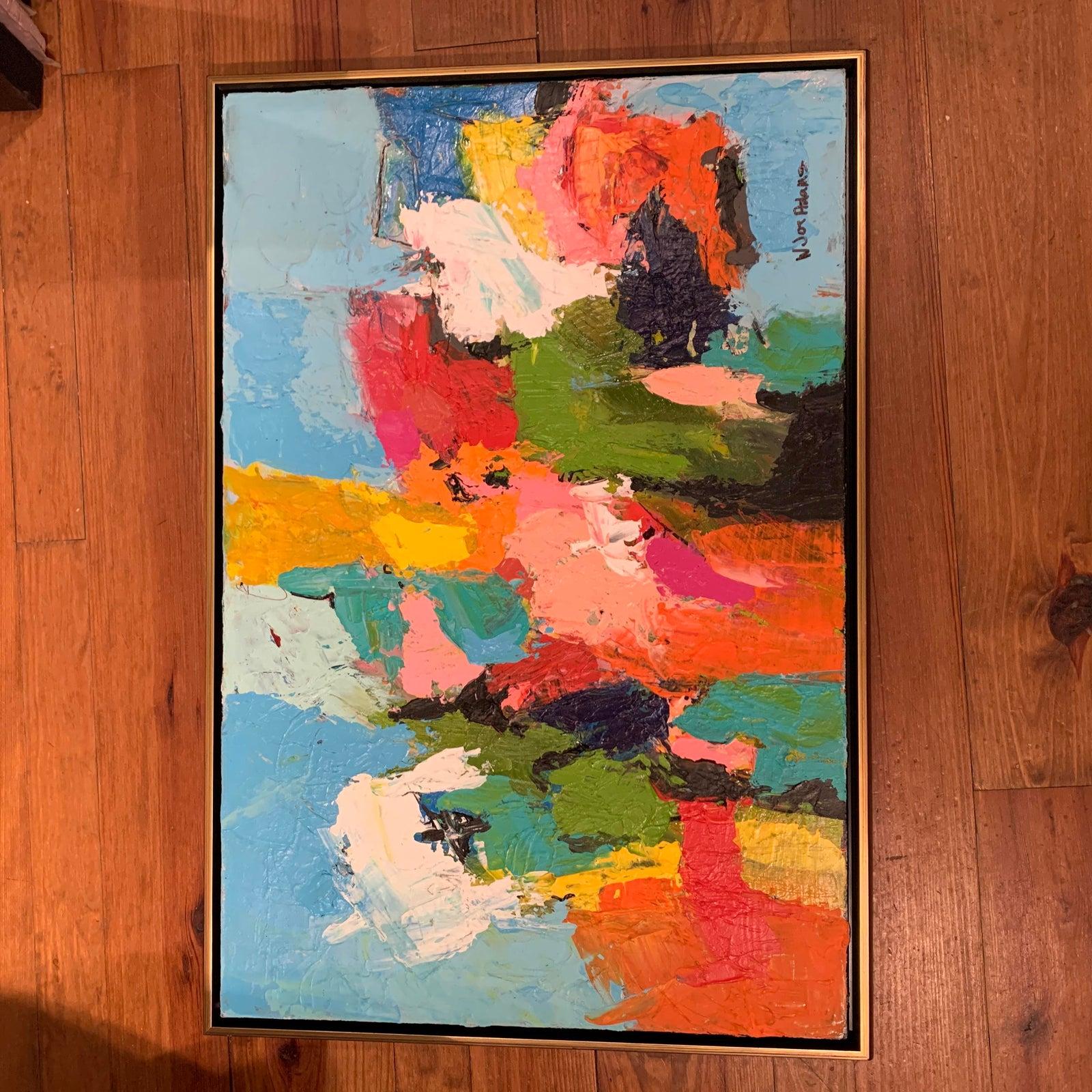 Modern Abstract Painting in Floating Frame 5