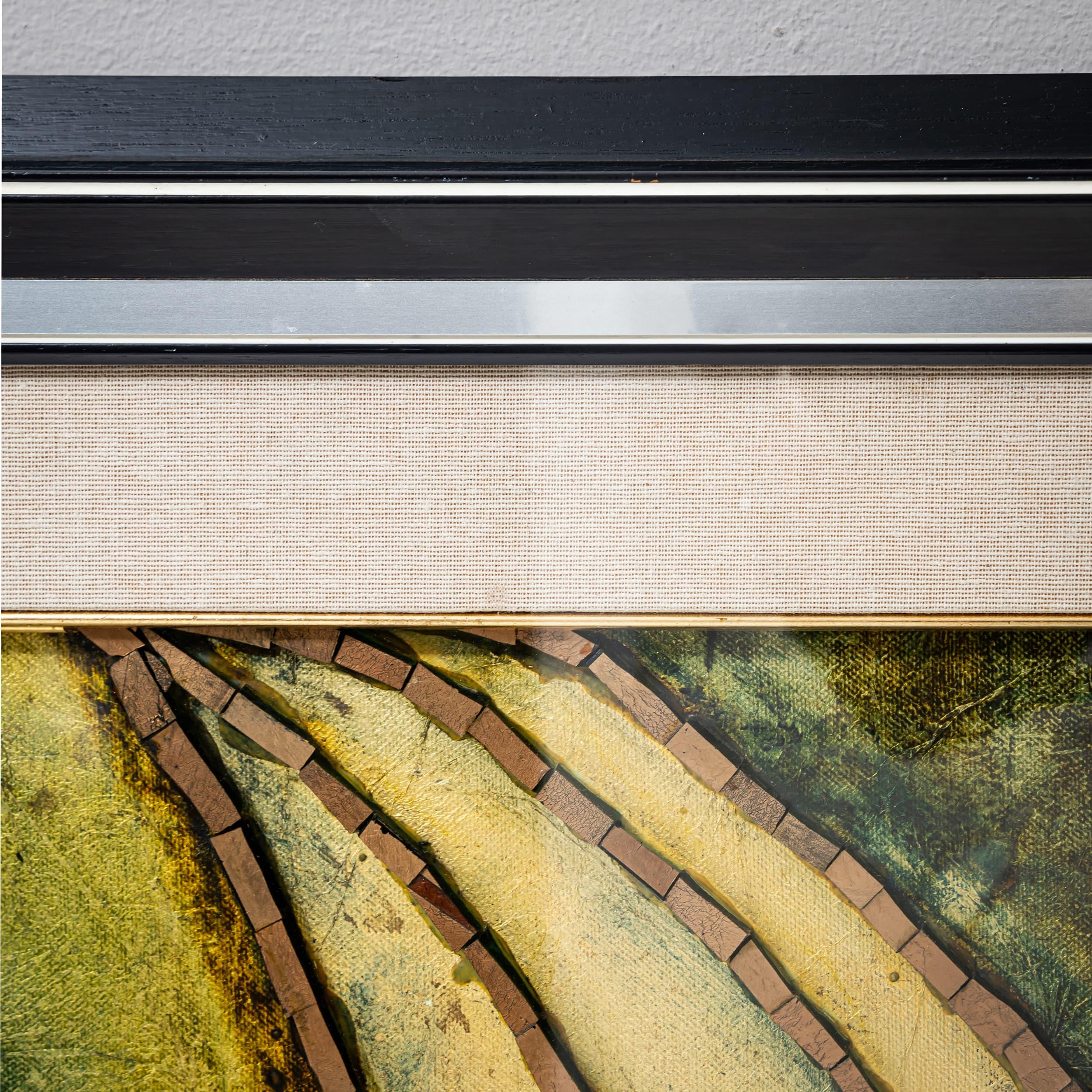 Abstracción moderna, collage, fechado en 1973 en venta 3