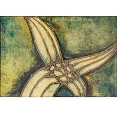 Abstracción moderna, collage, fechado en 1973