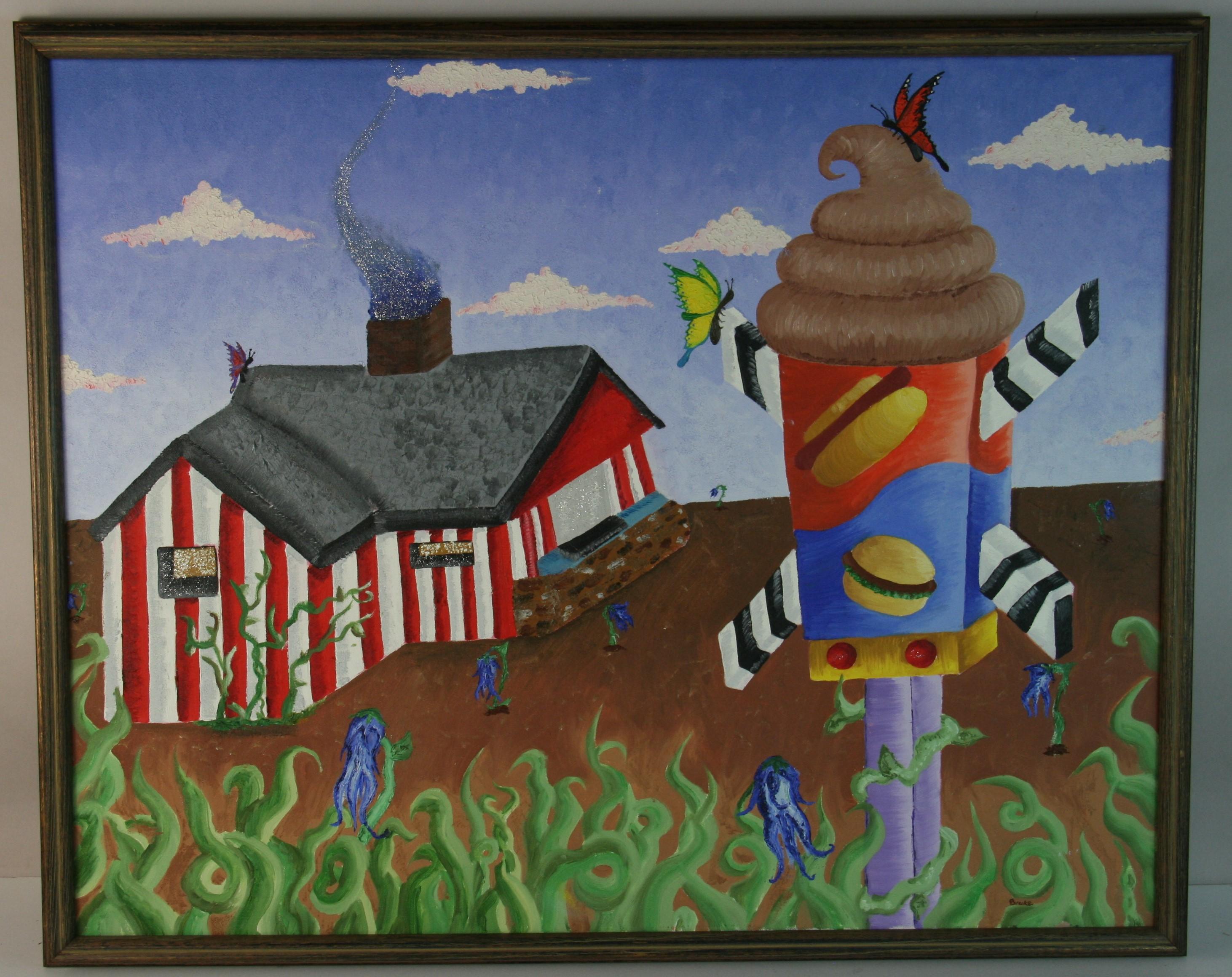 Americano moderno  Paesaggio fantasy surreale di BrookeFalkone - Painting di Unknown