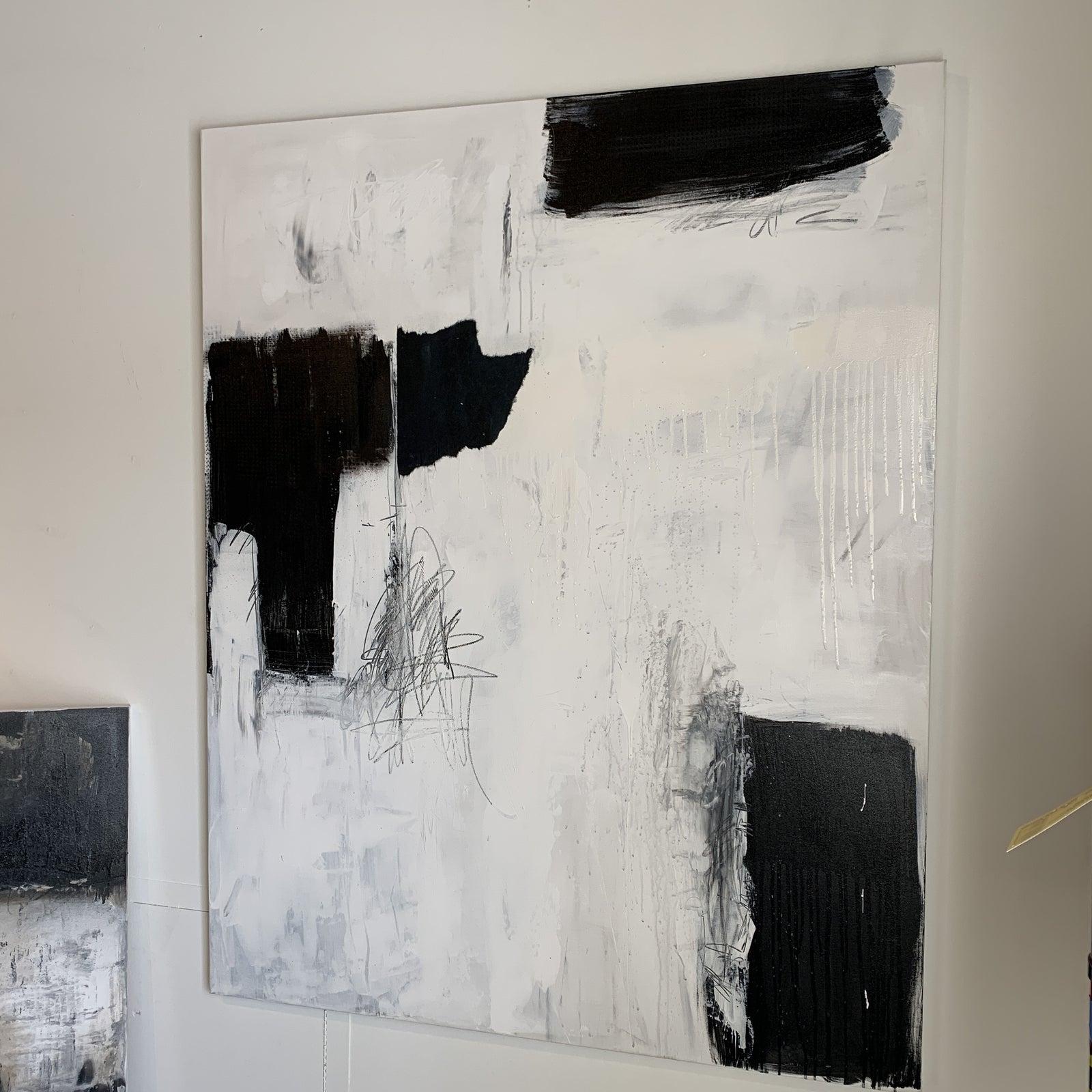 Modern Black & White Abstract Painting  3