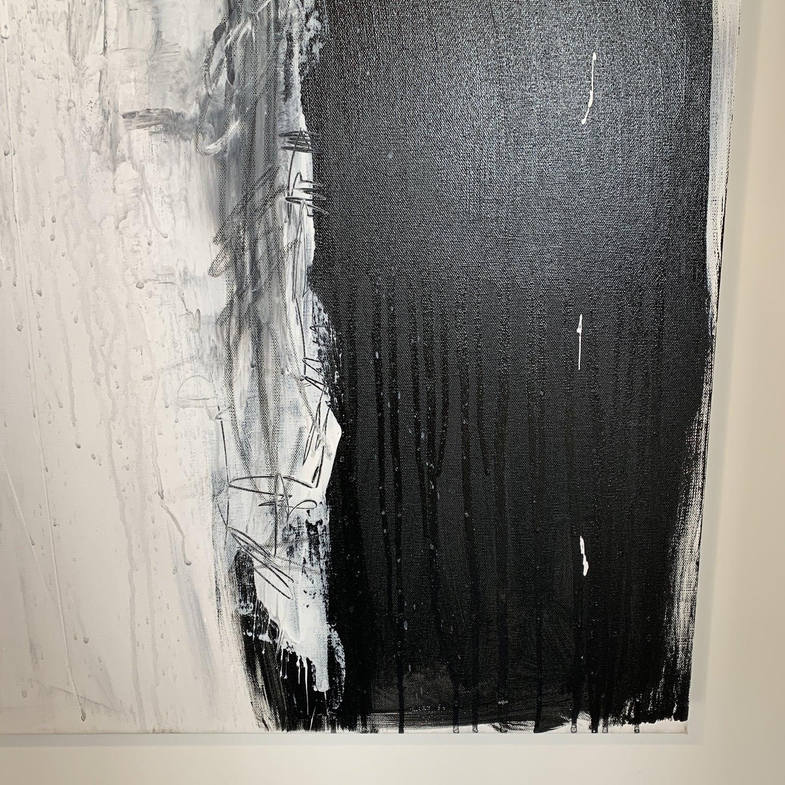 Modern Black & White Abstract Painting  4