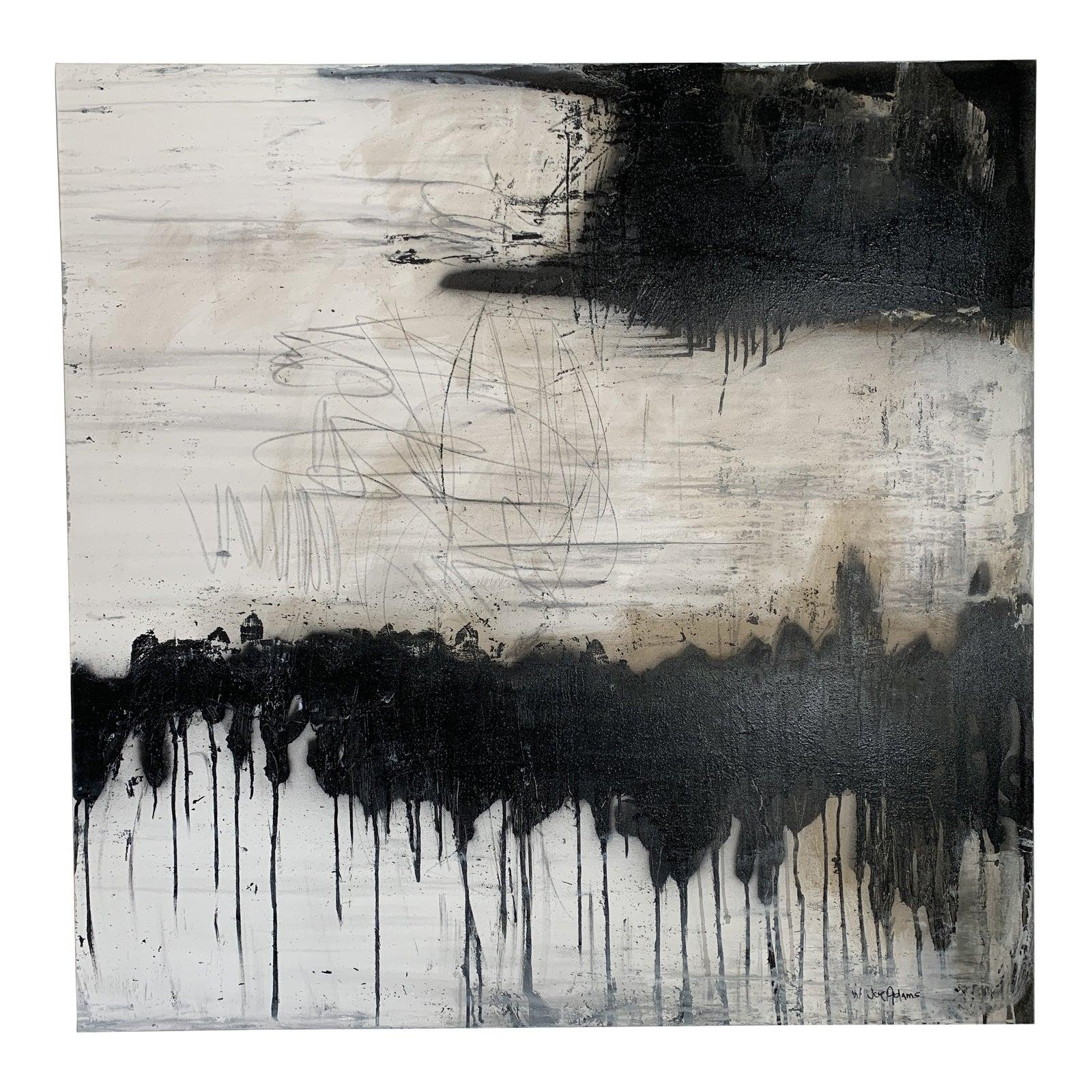 Modern Black & White Abstract Painting  1