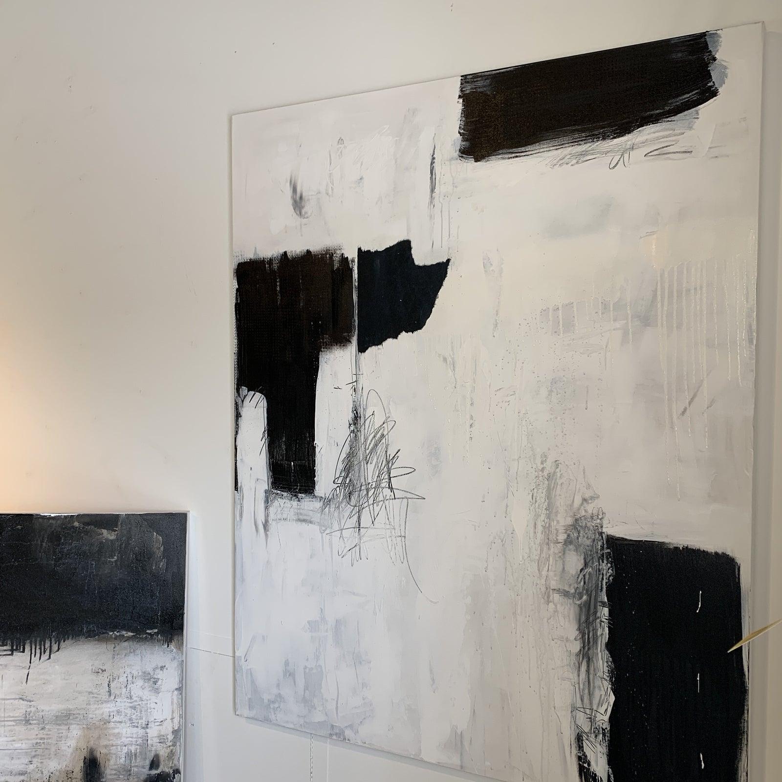 Modern Black & White Abstract Painting  6