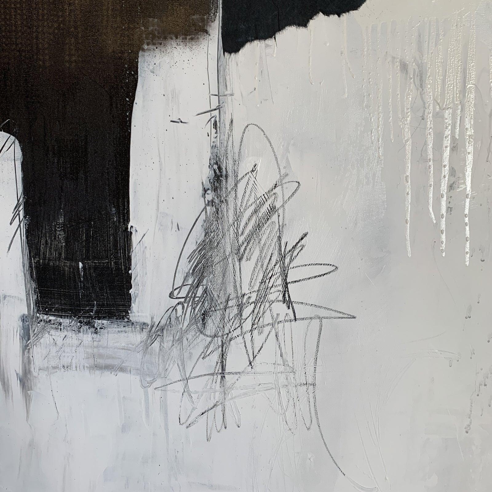 Modern Black & White Abstract Painting  7