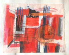 Bunter abstraktes Gemälde der modernen britischen Moderne des 20. Jahrhunderts - Geometrische Formen